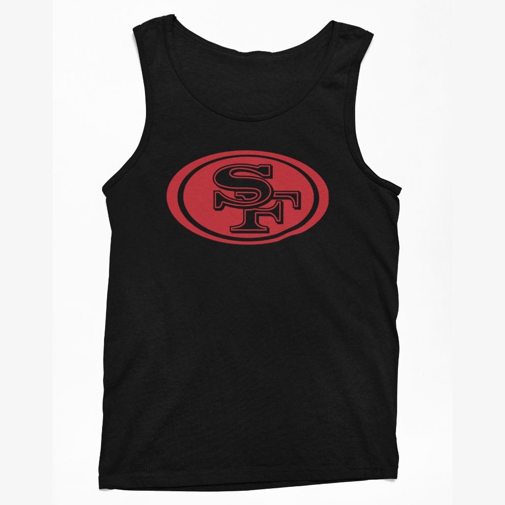 NEW San Francisco 49ers Monochrome Pop Logo Tank Top BLACK